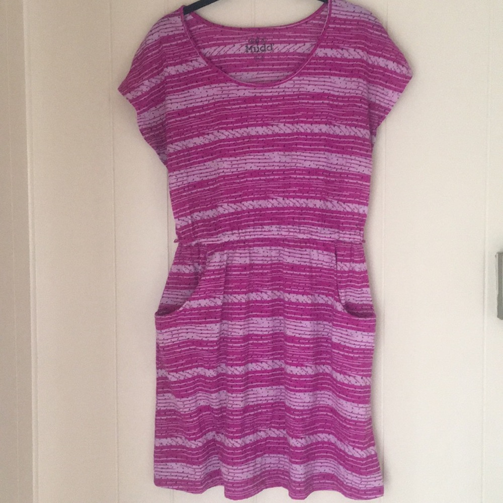 Purple Striped Dress with Pockets!